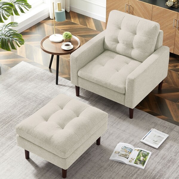 Beige deals fabric armchair