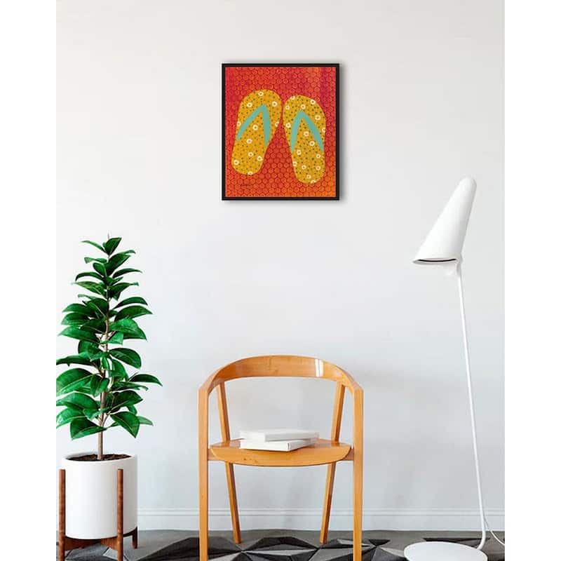 Flip Flop Fun IV Framed Poster - 18 x 24 Inch - Black