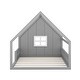 preview thumbnail 6 of 10, Full Size Wood House Bed with Window and Fence,