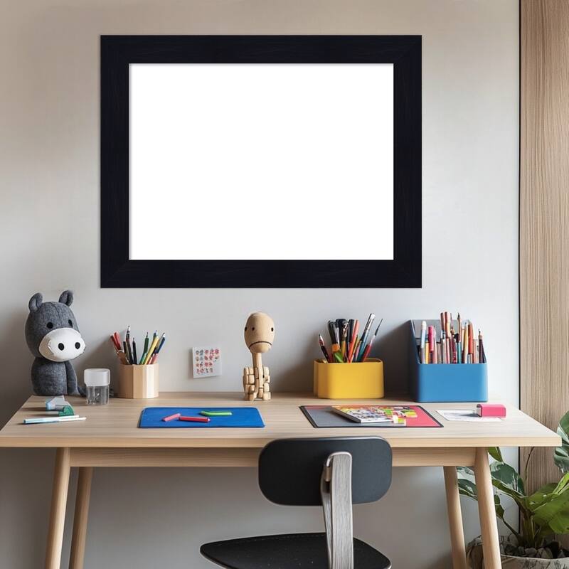 Amanti Art Shiplap Navy Framed Dry Erase Magnetic Board