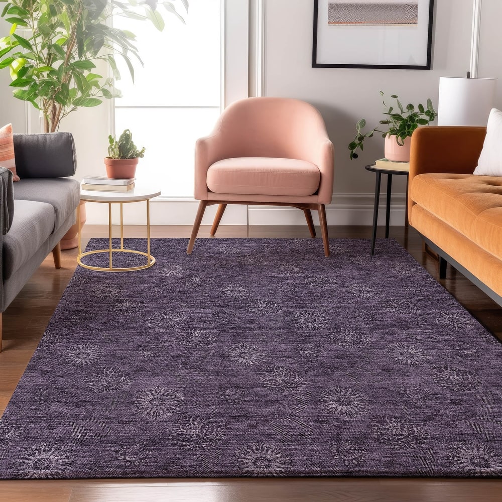 Premium Washable Super Soft Floral Imprint Mayfield Rug