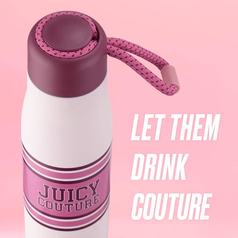 Juicy Couture Luxe Loop Hydration Stainless Steel Tumbler With Woven Loop Handle