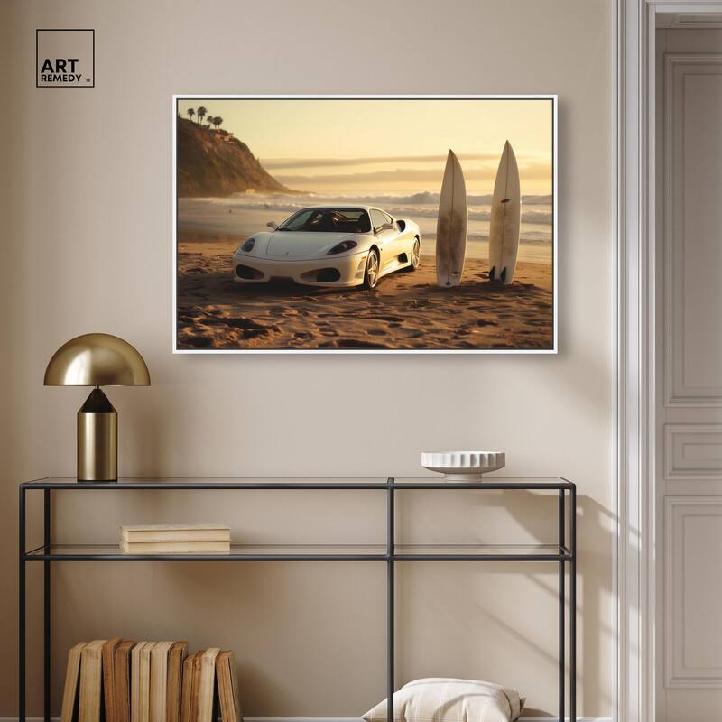 Sunset Beach Drive Canvas by Art Remedy