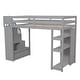 preview thumbnail 6 of 14, Twin size Loft Bed with Storage Drawers and Stairs,Wooden Loft Bed with Shelves