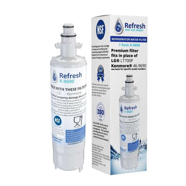 Shop Replacement Refresh R 9690 Replacement Water Filter For Lg Kenmore Refrigerators 3 Pack White Overstock 21457207