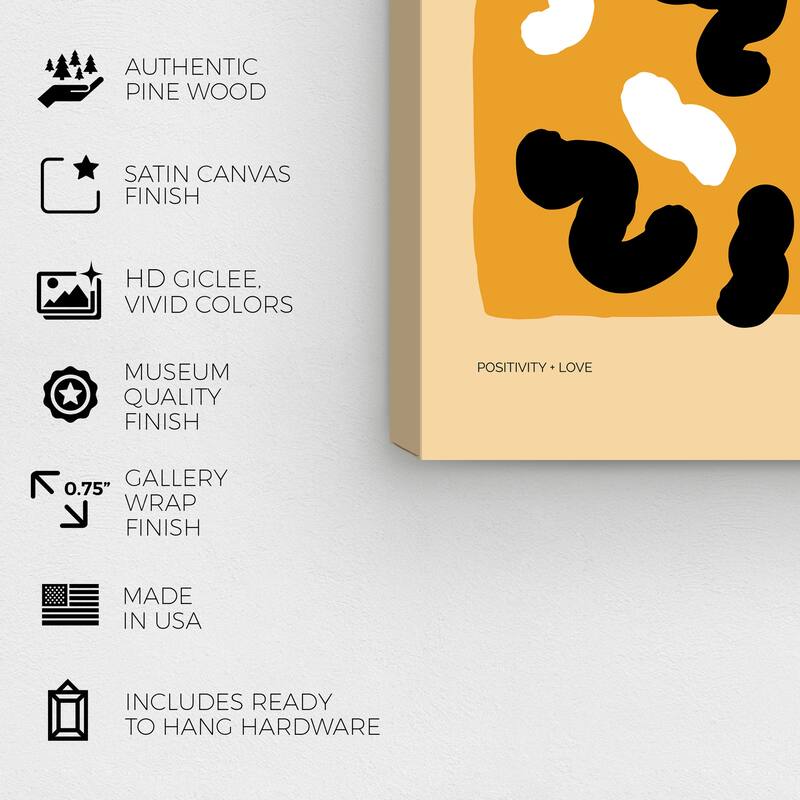 Wynwood Studio Canvas Abstract Like Macaroni Cheetos Yellow and Modern & Contemporary Wall Art Canvas Print