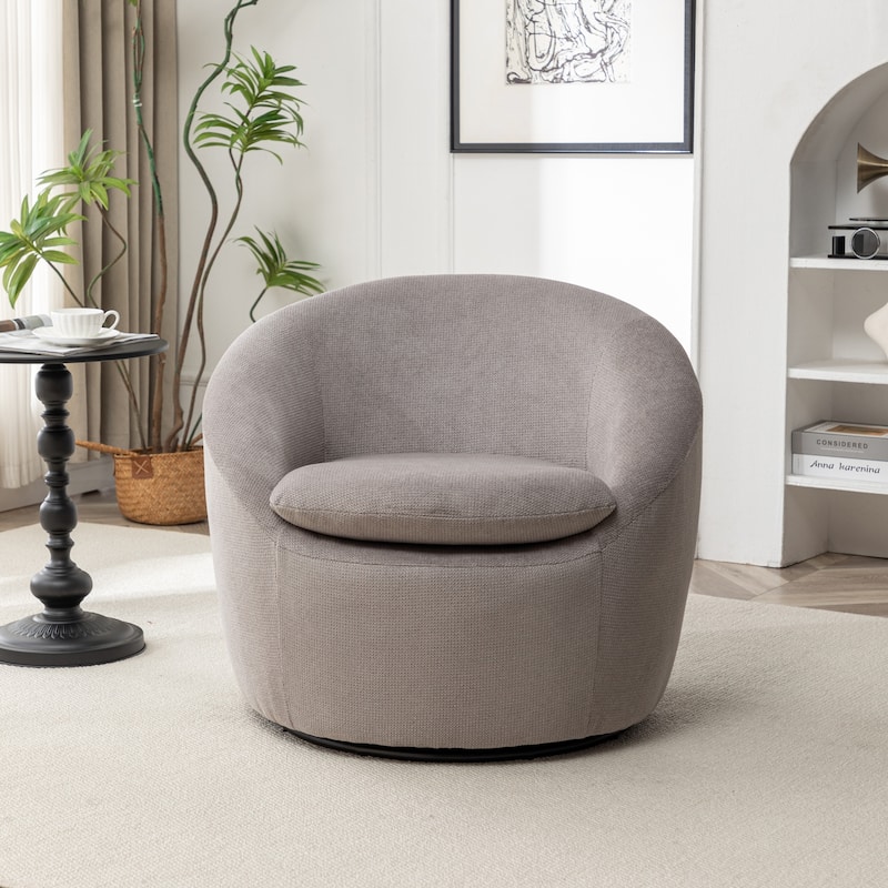 Roundhill Furniture Winnie Modern Swivel Barrel Chair