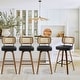 preview thumbnail 180 of 199, 26"/29" Swivel Bar Stools/ Counter Stools with Bentwood Legs Set of 4 - Black-Rattan Back - Bar Height
