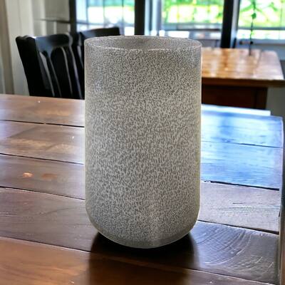 HomeRoots 15" Lavender Handblown Speckle Glass Table Vase - 8