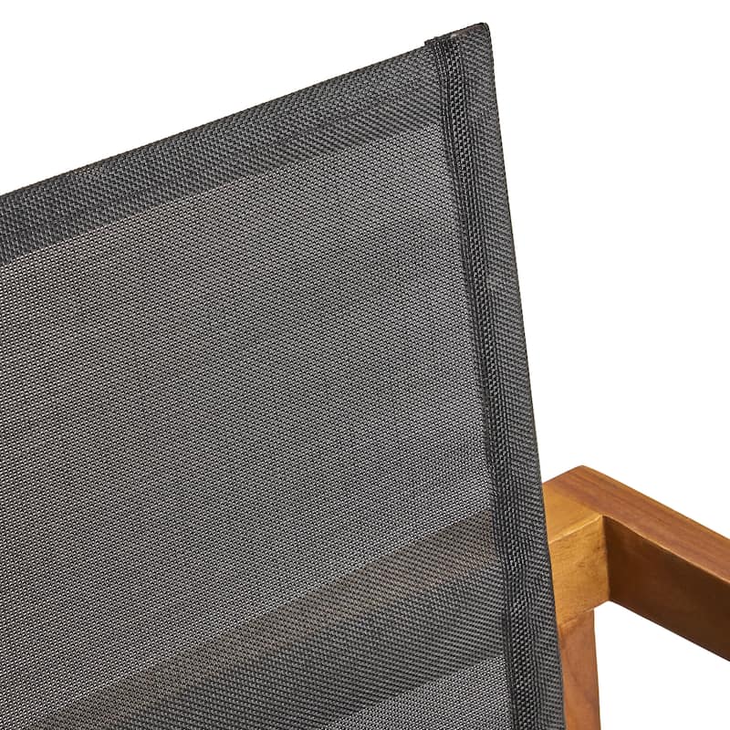 Arletta Outdoor Acacia Wood 6 Seater Patio Dining Set with Mesh Seats by Christopher Knight Home