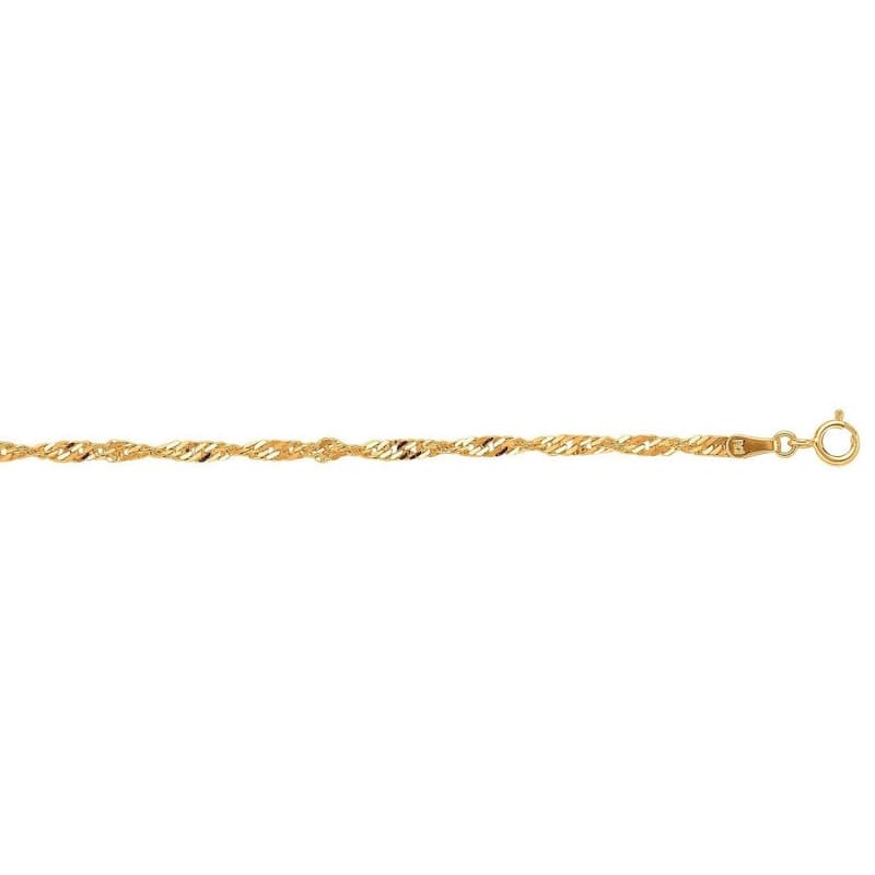 MayaMila 10k Yellow Gold Singapore Bracelet 1.5mm