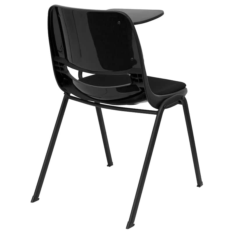 5 Pack Padded Ergonomic Shell Chair with Left Handed Flip-Up Tablet Arm