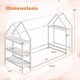 preview thumbnail 20 of 18, Twin Size Montessori Floor House Bed with Detachable Storage Shelves and Clothes Hanging Rack