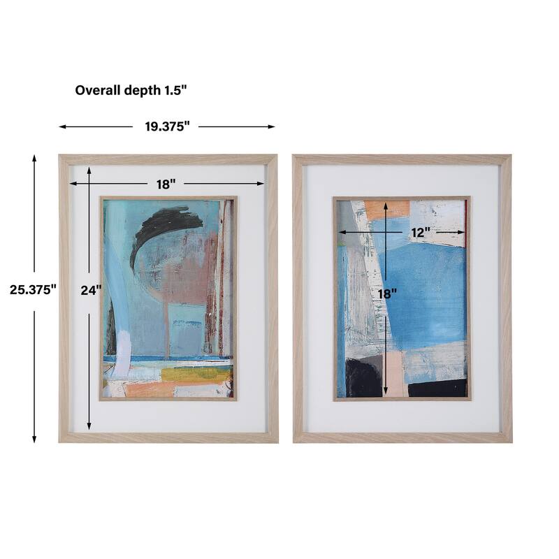 Uttermost Brilliant Clouds Abstract Prints, Set/2