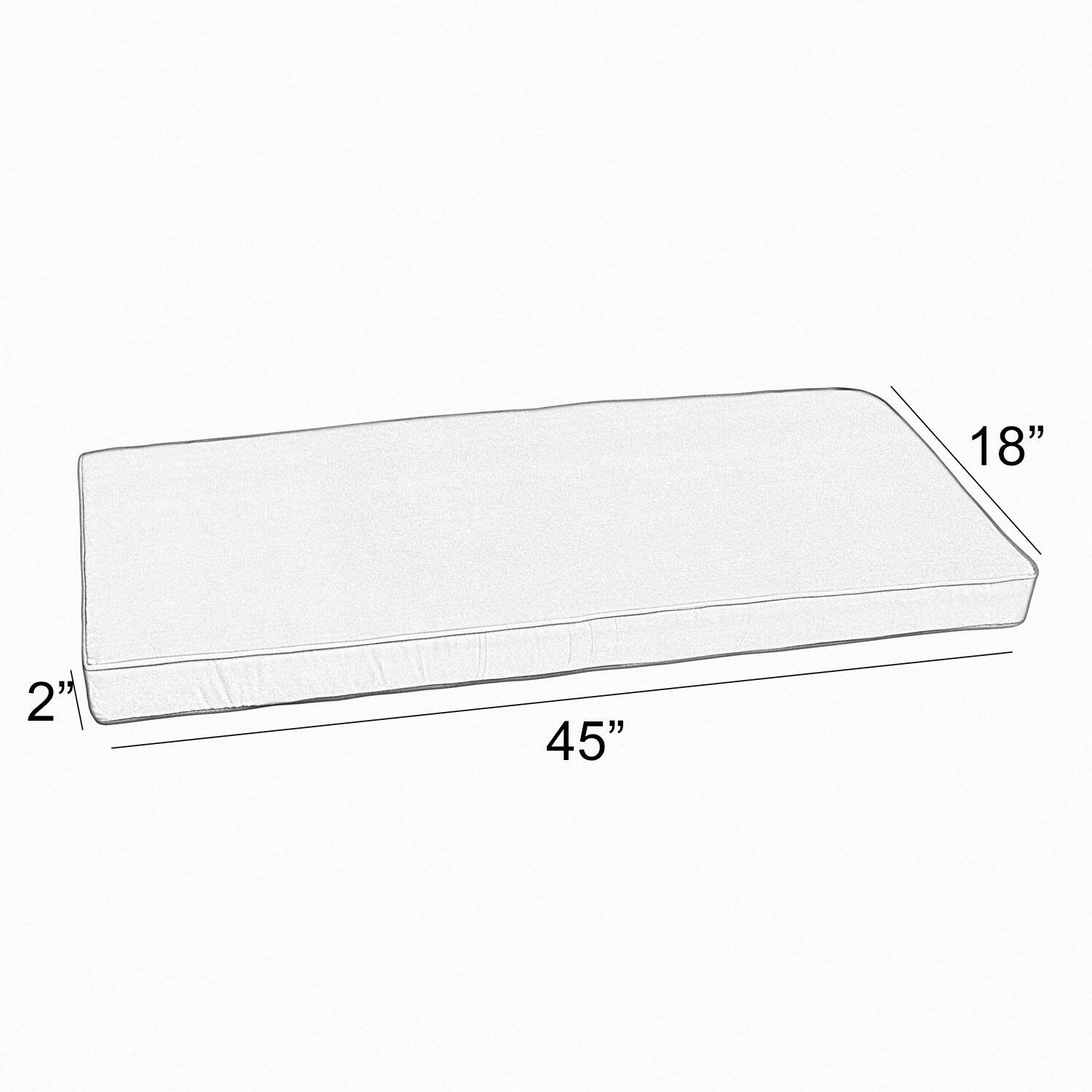 Sunbrella Sand Beige Indoor/ Outdoor Bench Cushion 37" to 48", Corded