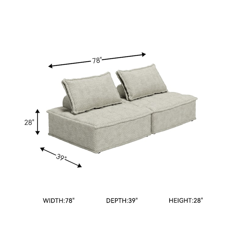 Signature Design by Ashley Bales Gray 2-Piece Modular Seating - 78" W x 39" D x 28" H