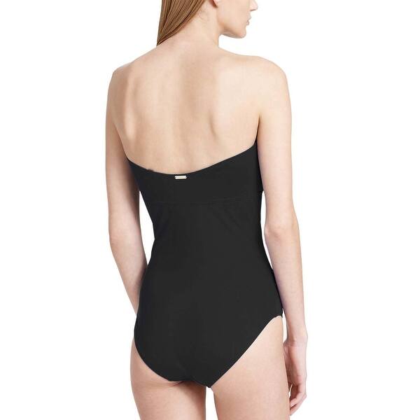 Shop Calvin Klein Womens One Piece Swimsuit 8 Black Removable