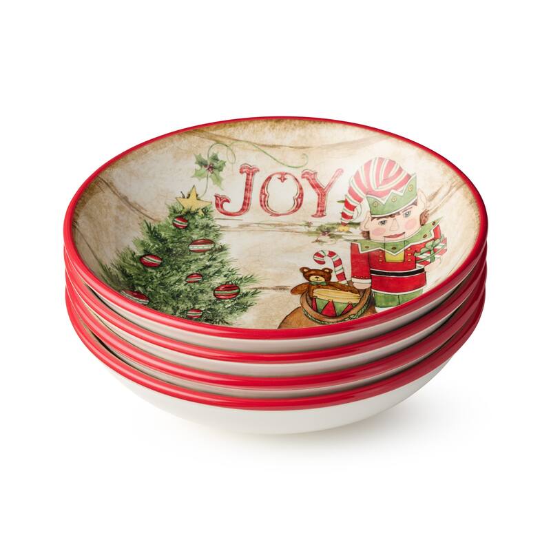 Certifed International Nutcracker Parade Set of 4 Soup/Cereal Bowls 9" x 2" 4 Assorted Designs - 9 L x 9 W x 2 H