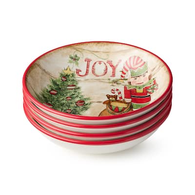 Certifed International Nutcracker Parade Set of 4 Soup/Cereal Bowls 9" x 2" 4 Assorted Designs - 9 L x 9 W x 2 H