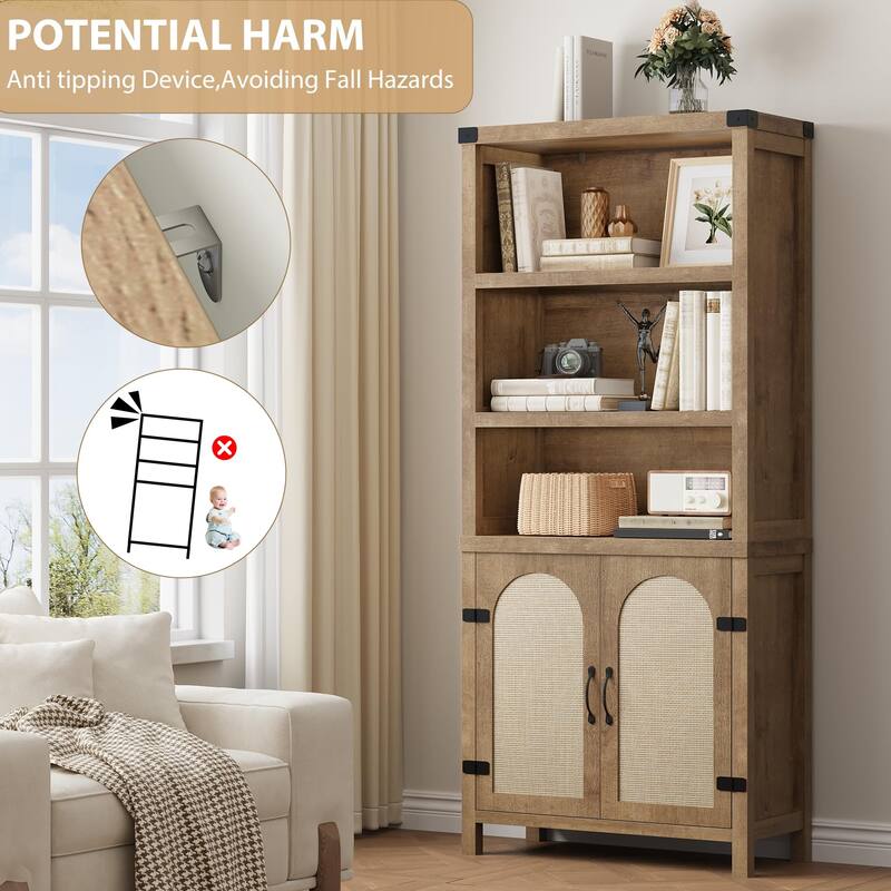 Tall Bookshelf with Storage, Bookshelves and Bookcases with Doors