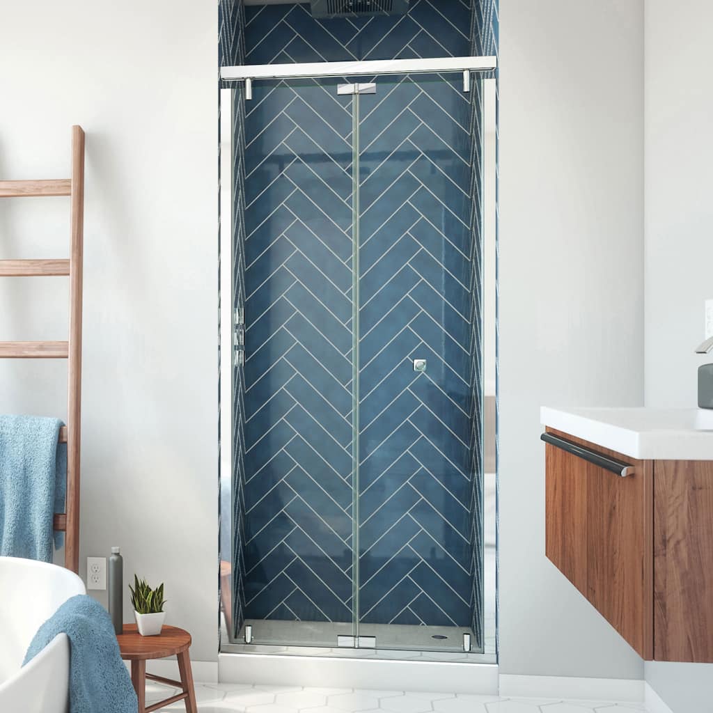 DreamLine Butterfly 34-35 1/2 in. W x 74 in. H Semi-Frameless Sliding Bi-Fold Shower Door