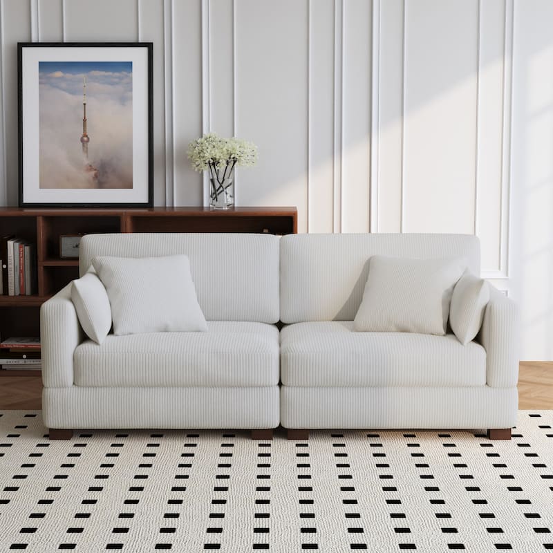 84.5″W Modern Corduroy Couch Modular Sofa