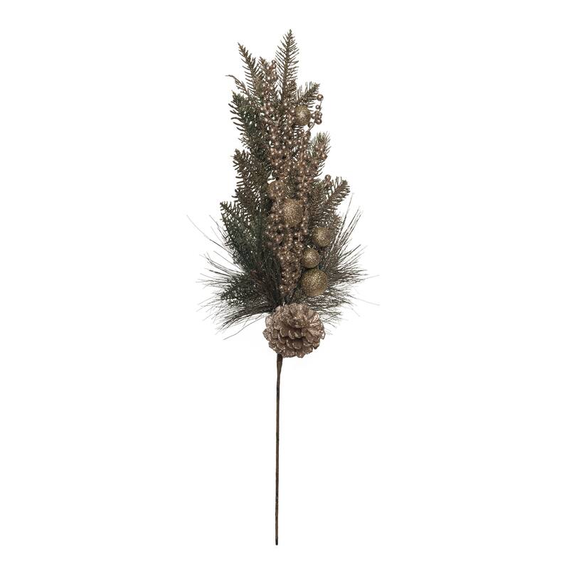 Transpac Artificial 30 in. Multicolor Christmas Pine Spray