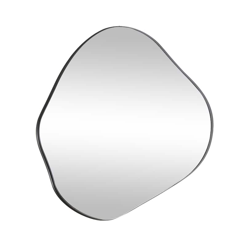 Metal Abstract Wavy Wall Mirror - Black - CosmoLiving by Cosmopolitan