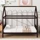 preview thumbnail 11 of 44, Twin Size Solid Wood House Frame Platform Bed, with Headboard and Footboard, with Underbed Storage Space, Minimalist Kids Bed