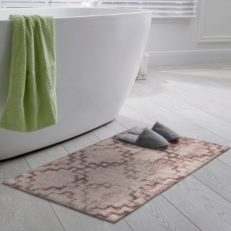 Indoor/ Outdoor Yuma Morroccan Washable Rug - 1'8" x 2'6" - Mocha