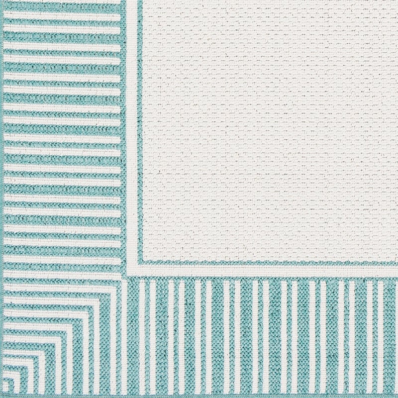 Livabliss Transitional Alfresco Border Indoor/Outdoor Area Rug