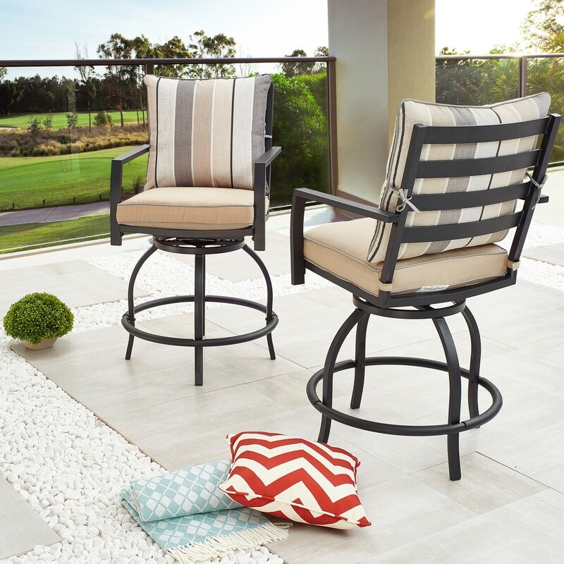 Patio Festival High Seating Swivel Chairs Set of 2 On Sale