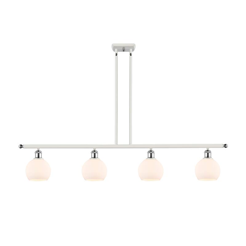Innovations Lighting 516-4I-9-48 Athens Linear Athens 4 Light 48" Wide - White and Polished Chrome / Matte White