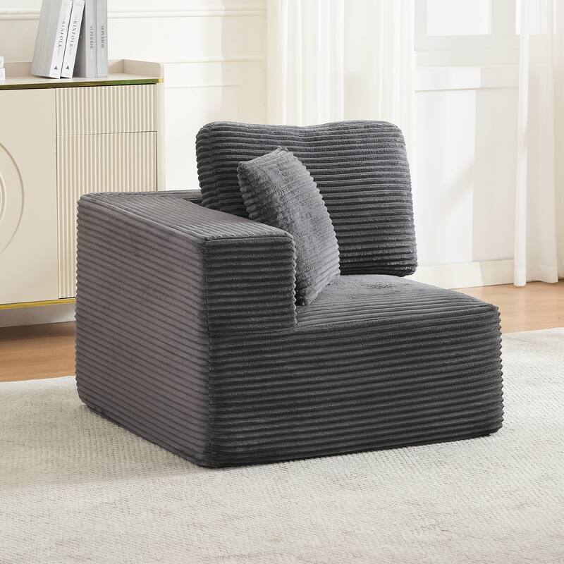 Couch Modular Sectional Sofa with Plush Corduroy No Assembly Required