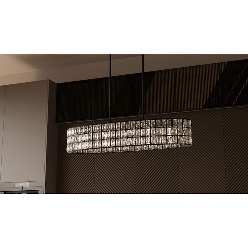 Gibson 5-Light Matte Black Linear Chandelier