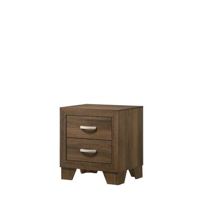 Transitional Style Nightstand with 2 Drawers,Wooden Frame(Oak)