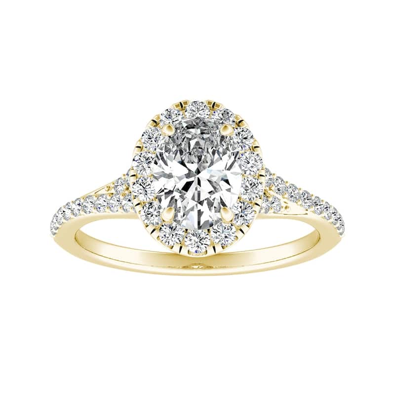 Auriya 18k Gold 5/8ctw Oval Halo Diamond Engagement Ring (I-J, I1-I2)