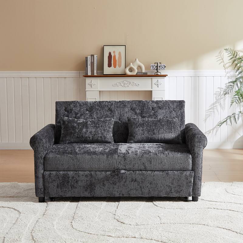 Versatile 2-in-1 Sofa Bed Comfortable Seating with Storage Bag, Sleeper Sofa Couch Loveseat with Pull Out Bed