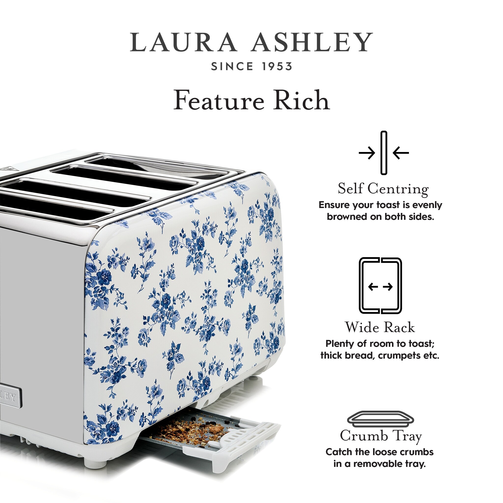 VQ Laura Ashley 4-Slice Toaster - On Sale - Bed Bath