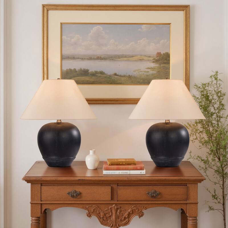 Ceramic Table Lamp with Linen Shade