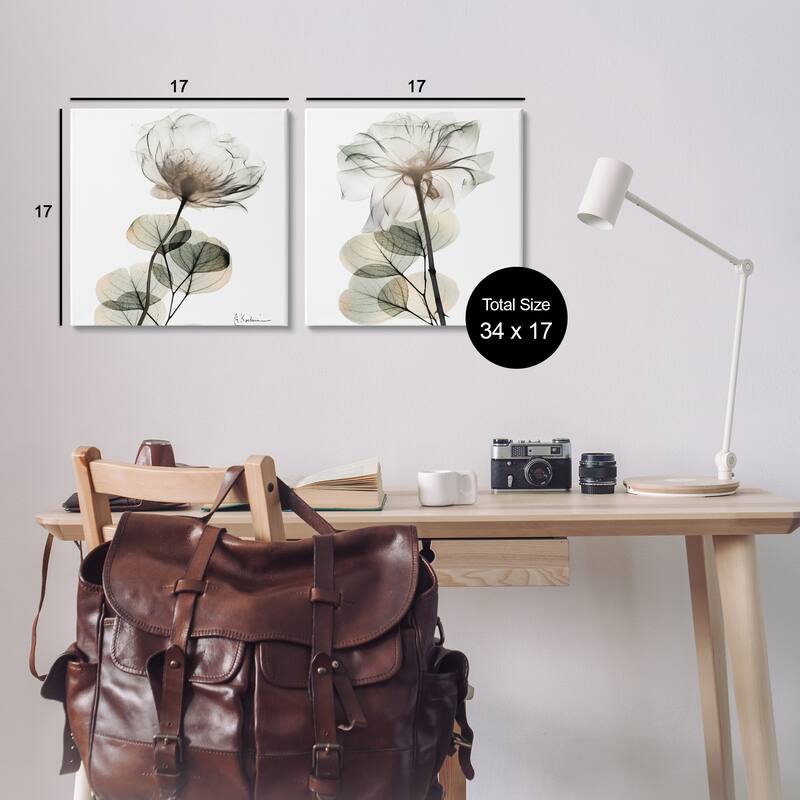 Stupell Cream Transparent Floral Canvas Wall Art Design By Albert Koetsier (Set of 2)