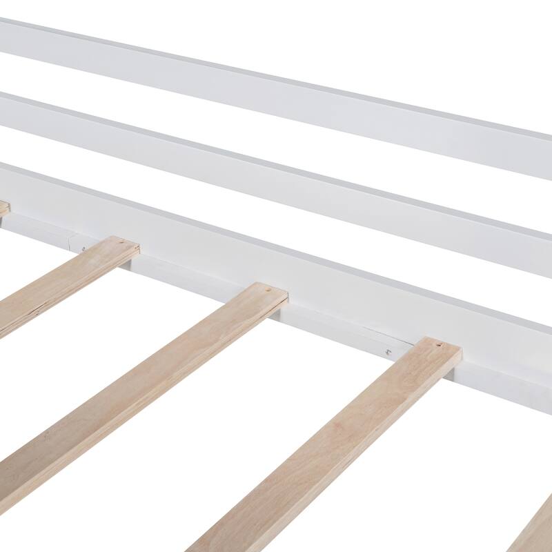 Twin Loft Bed with Slide, Ladder, Blackboard, and Light Strip, White and Gray