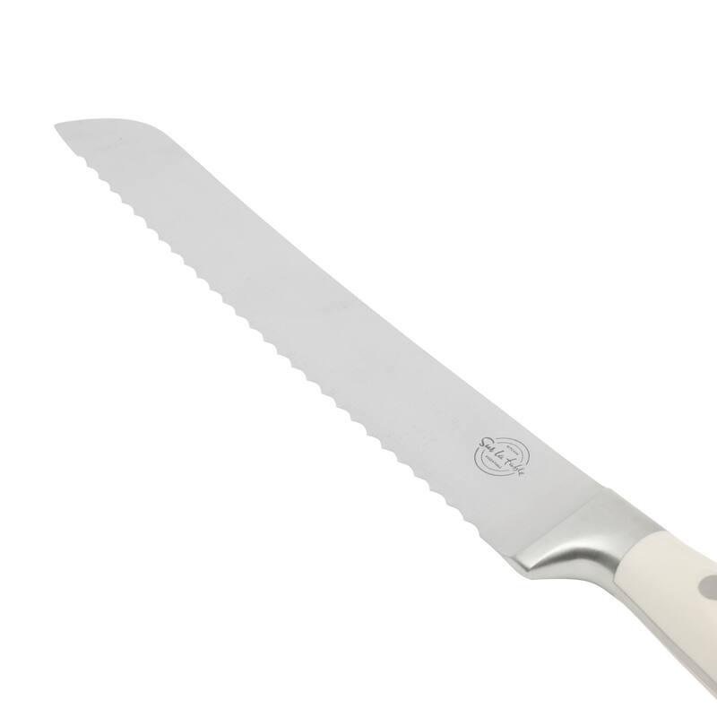 Sur La Table Kitchen Essential Tasting Kitchen German Steel Forged Full Tang Prfessional Knife with White Handle