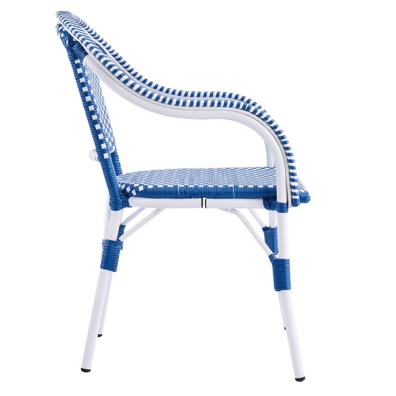 Christopher Knight Home - CaféBreeze Outdoor PE Wicker Dining Armchair with Aluminum Frame