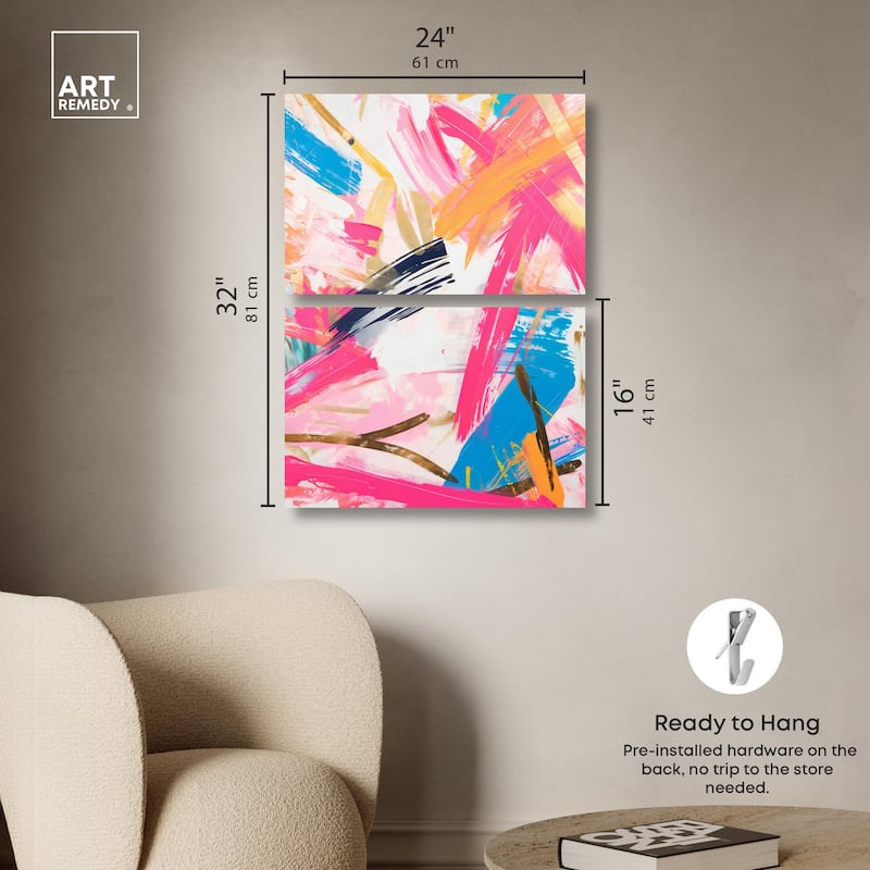 Language Spontaneity II Canvas Set of 2 by Art Remedy, Gallery Wrapped