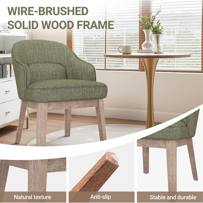 Vintage-Inspired Kitchen Chairs with Curved Backrest Tapered Metal Legs for Dining Room