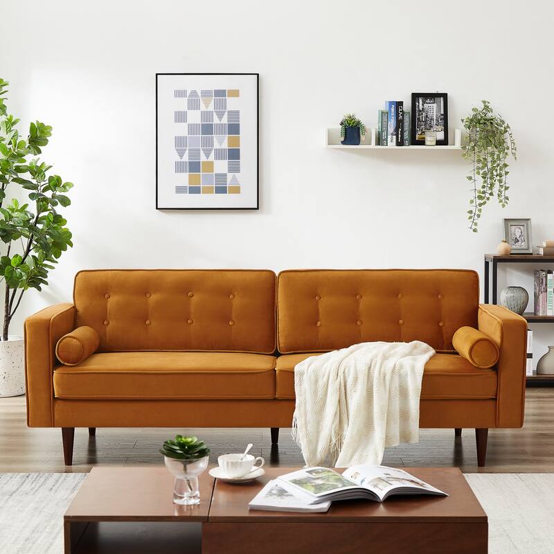 Kerry Mid Century Modern Comfortable Furniture Style Tufted Velvet Couch