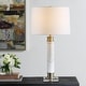 preview thumbnail 2 of 5, Uttermost Plinth White Marble Table Lamp - 27.75" H X 15" W X 15" D