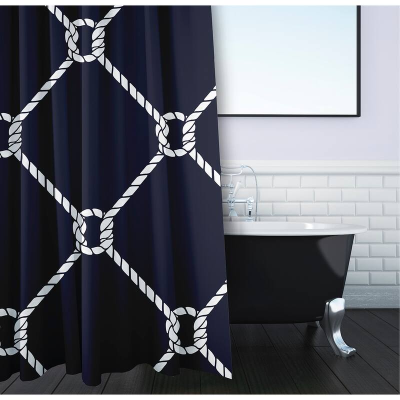 Ahoy Geometric Print 71x74-inch Shower Curtain