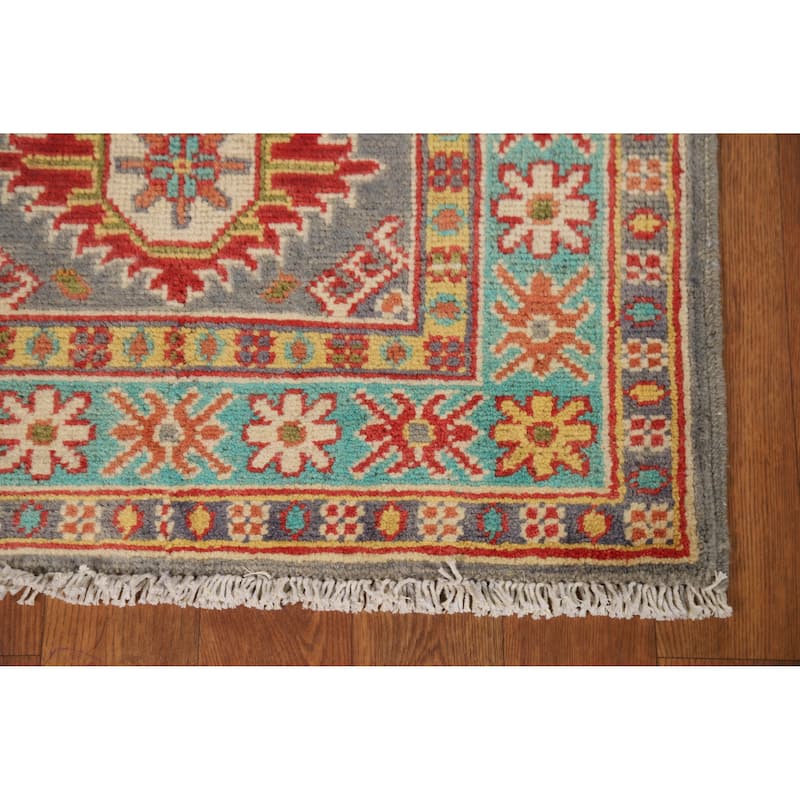 Traditional Gray Kazak Oriental Foyer Rug Handmade Wool Carpet - 2'0"x 3'0"